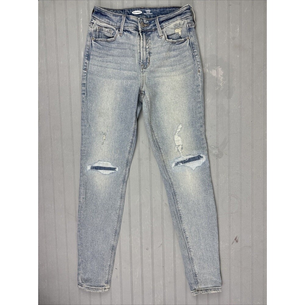 Old Navy Rockstar Size 2 Womens Jeans Super Skinny High Rise Stretch Distress